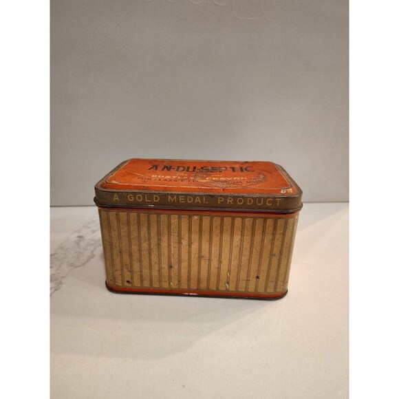 Vintage An-Du-Septic Dustless Blackboard Crayon Tin Gold Medal Product - Picture 9 of 16